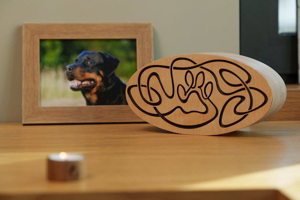 Pulvis Art Urns Pet Urn Cosmic Paw Cremation Urn - Plywood | Pet Urn