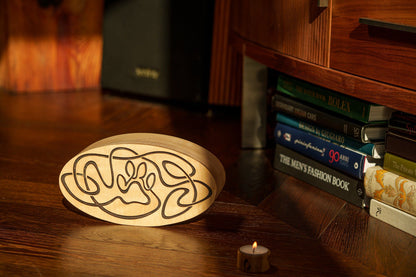 Cosmic Paw Cremation Urn - Plywood | Pet Urn - Pulvis Art Urns