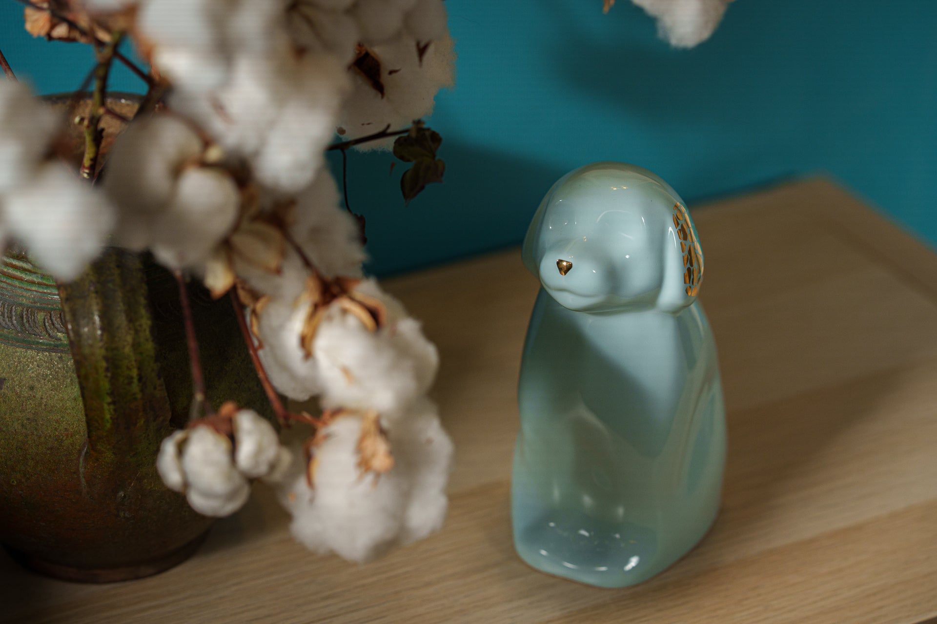 "Cuddle" Pet Urn for Dog - Baby Blue | Ceramic | Handmade - Pulvis Art Urns