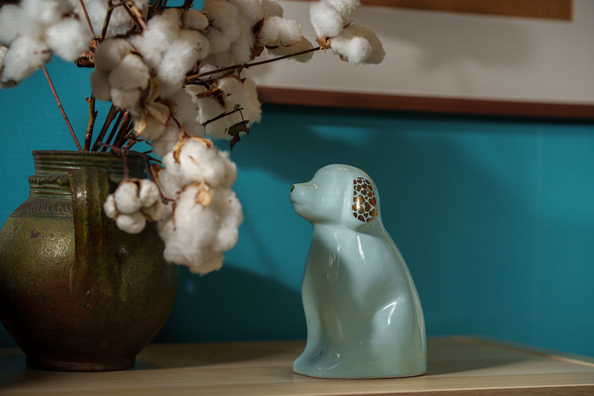 "Cuddle" Pet Urn for Dog - Baby Blue | Ceramic | Handmade - Pulvis Art Urns