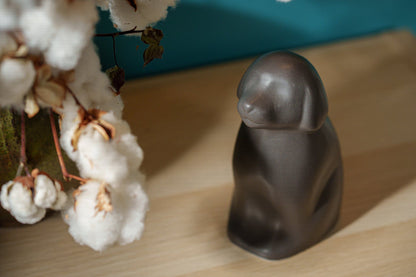 "Cuddle" Pet Urn for Dog - Grey Matte | Ceramic | Handmade - Pulvis Art Urns
