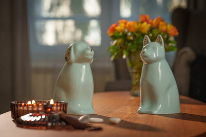 "Cuddle" Pet Urn for Dog - White | Ceramic | Handmade - Pulvis Art Urns