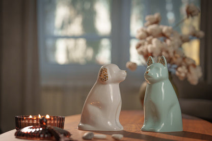 "Cuddle" Pet Urn for Dog - White | Ceramic | Handmade - Pulvis Art Urns