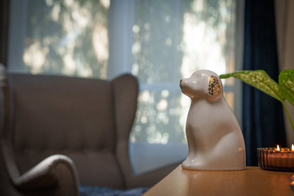 "Cuddle" Pet Urn for Dog - White | Ceramic | Handmade - Pulvis Art Urns