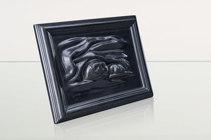 Dog Cremation Urn for Ashes - Dark Matte | Ceramic | Handmade Pet Urn - Pulvis Art Urns