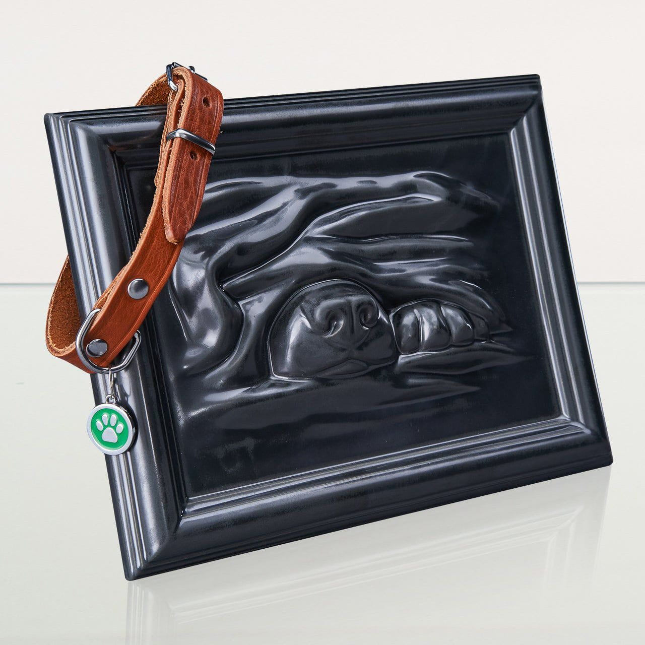 Dog Cremation Urn for Ashes - Dark Matte | Ceramic | Handmade Pet Urn - Pulvis Art Urns