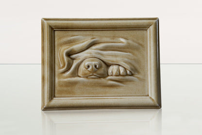 Dog Cremation Urn for Ashes - Dark Sand | Ceramic | Handmade Pet Urn - Pulvis Art Urns