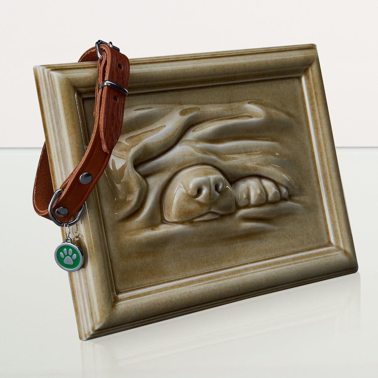 Dog Cremation Urn for Ashes - Dark Sand | Ceramic | Handmade Pet Urn - Pulvis Art Urns