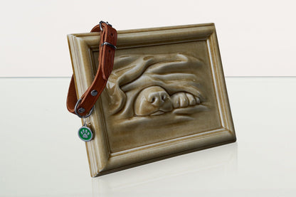 Dog Cremation Urn for Ashes - Dark Sand | Ceramic | Handmade Pet Urn - Pulvis Art Urns