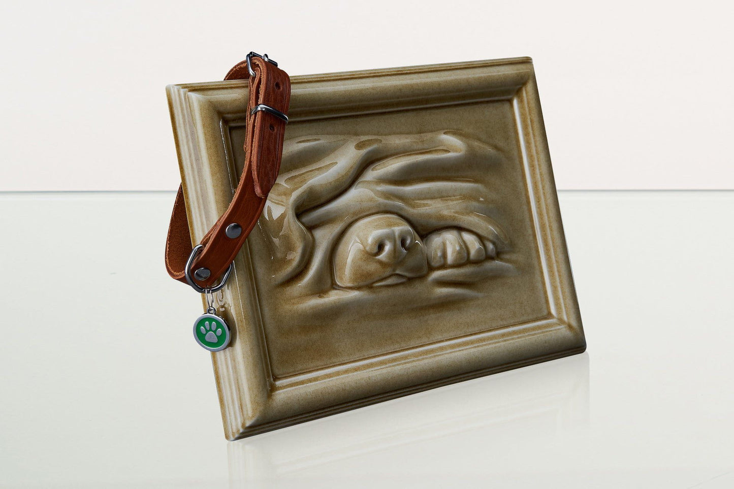 Pulvis Art Urns Pet Urn Dog Cremation Urn for Ashes - Dark Sand | Ceramic | Handmade Pet Urn