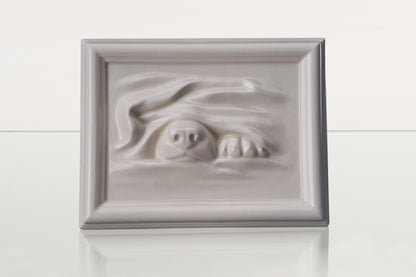 Dog Cremation Urn for Ashes - Off-white | Ceramic | Handmade Pet Urn - Pulvis Art Urns