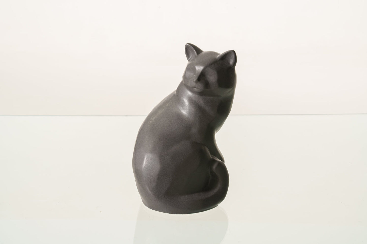 Pulvis Art Urns Pet Urn Felix Cat Urn for Ashes - Gray Matte | Ceramic | Handmade Pet Urn