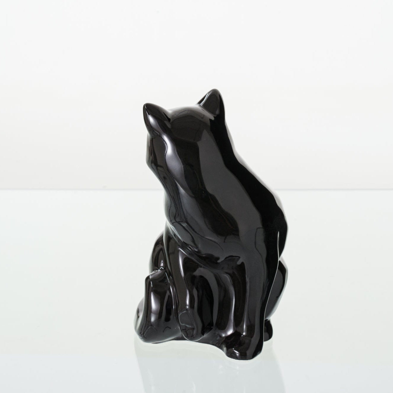 Felix Cat Urn for Ashes - Lamp Black | Ceramic | Handmade Pet Urn - Pulvis Art Urns