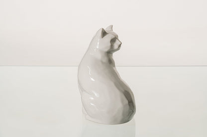Felix Cat Urn for Ashes - White | Ceramic | Handmade Pet Urn - Pulvis Art Urns