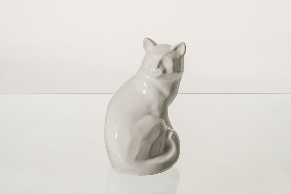 Pulvis Art Urns Pet Urn Felix Cat Urn for Ashes - White | Ceramic | Handmade Pet Urn