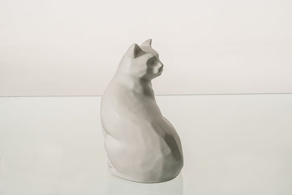 Felix Cat Urn for Ashes - White Matte | Ceramic | Handmade Pet Urn - Pulvis Art Urns