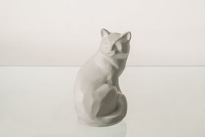 Felix Cat Urn for Ashes - White Matte | Ceramic | Handmade Pet Urn - Pulvis Art Urns