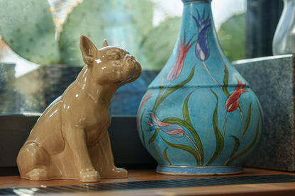 French Bulldog Pet Urn - Beige | Ceramic Dog Urn - Pulvis Art Urns