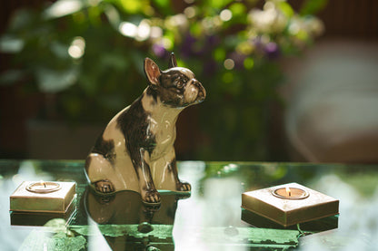 French Bulldog Pet Urn - Black and White Decorated Urn - Pulvis Art Urns
