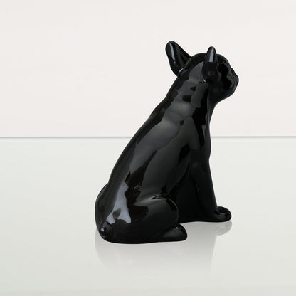 French Bulldog Pet Urn - Lamp Black | Ceramic Dog Urn - Pulvis Art Urns