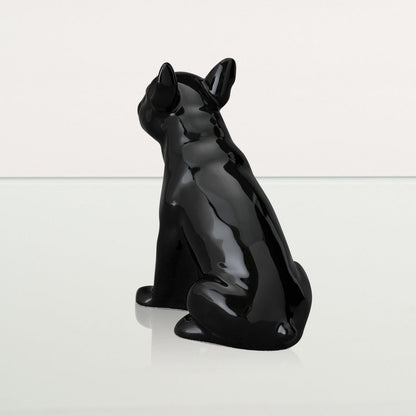 French Bulldog Pet Urn - Lamp Black | Ceramic Dog Urn - Pulvis Art Urns