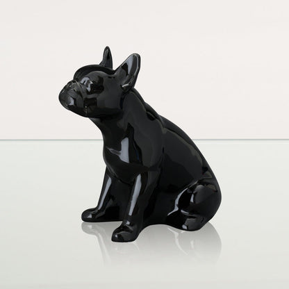 French Bulldog Pet Urn - Lamp Black | Ceramic Dog Urn - Pulvis Art Urns