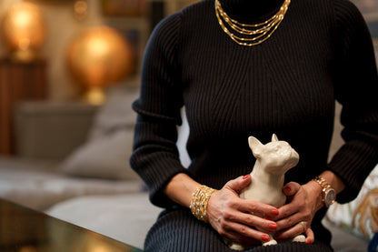 French Bulldog Pet Urn - Off-white | Ceramic Dog Urn - Pulvis Art Urns