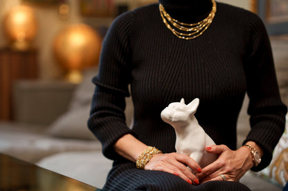 French Bulldog Pet Urn - White Matte | Ceramic Dog Urn - Pulvis Art Urns