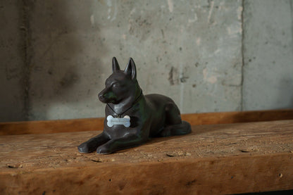 German Shepherd Pet Urn - Gray Matte | Ceramic Dog Urn - Pulvis Art Urns