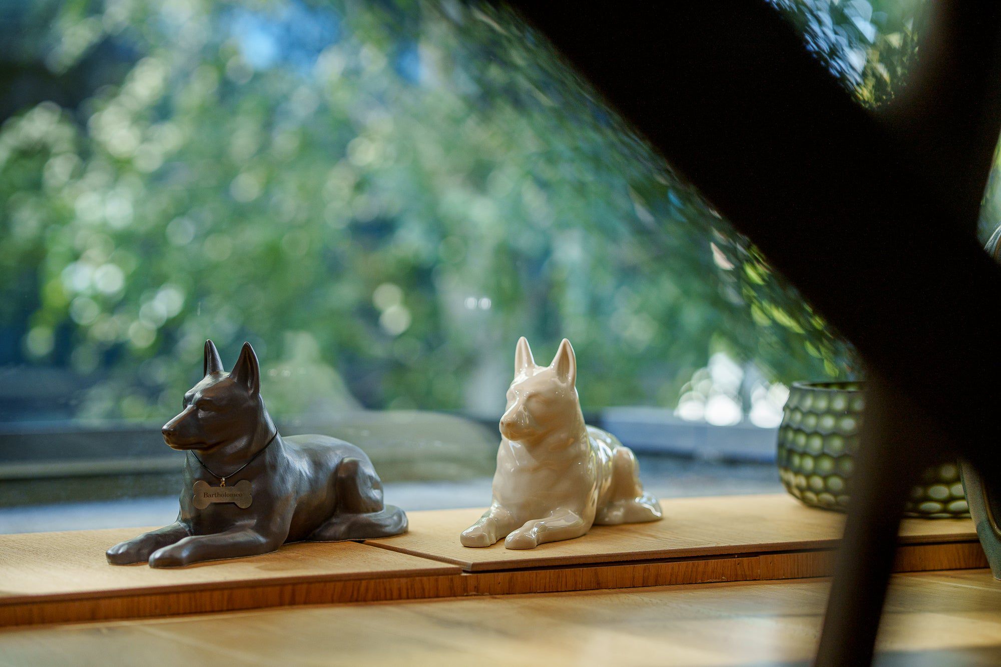 German Shepherd Pet Urn - Gray Matte | Ceramic Dog Urn - Pulvis Art Urns