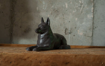 German Shepherd Pet Urn - Gray Matte | Ceramic Dog Urn - Pulvis Art Urns