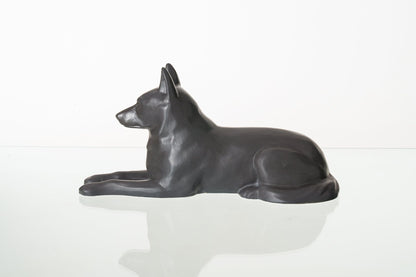 German Shepherd Pet Urn - Gray Matte | Ceramic Dog Urn - Pulvis Art Urns