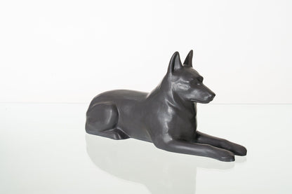 German Shepherd Pet Urn - Gray Matte | Ceramic Dog Urn - Pulvis Art Urns
