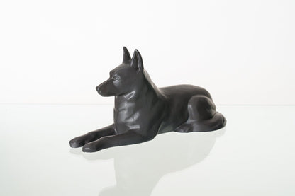 German Shepherd Pet Urn - Gray Matte | Ceramic Dog Urn - Pulvis Art Urns
