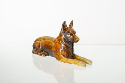 German Shepherd Pet Urn - Rusty Brown | Ceramic Dog Urn - Pulvis Art Urns