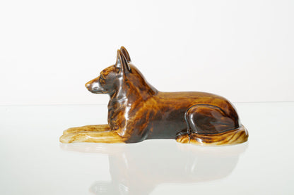 German Shepherd Pet Urn - Rusty Brown | Ceramic Dog Urn - Pulvis Art Urns