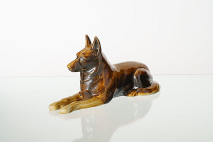 German Shepherd Pet Urn - Rusty Brown | Ceramic Dog Urn - Pulvis Art Urns