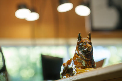 German Shepherd Pet Urn - Rusty Brown | Ceramic Dog Urn - Pulvis Art Urns