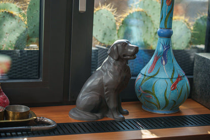 Golden Retriever Pet Urn - Grey Matte | Ceramic Dog Urn - Pulvis Art Urns