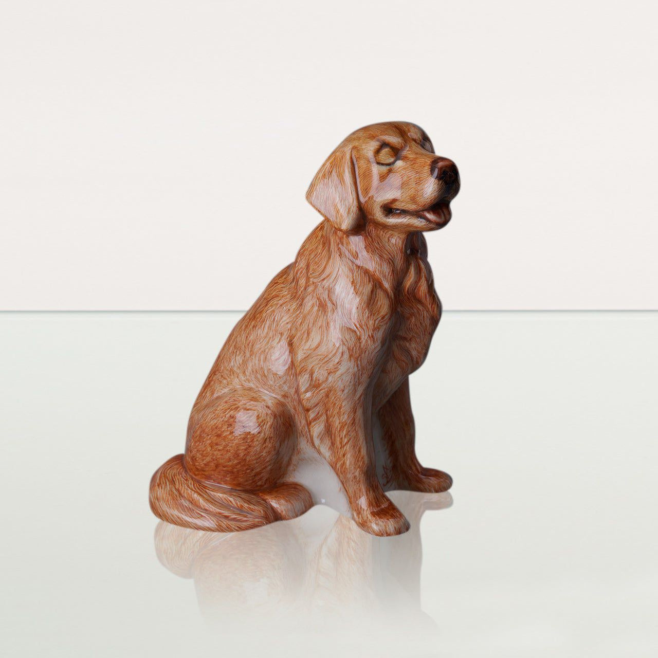 Golden Retriever Pet Urn - Hand Decorated | Ceramic Urn - Pulvis Art Urns