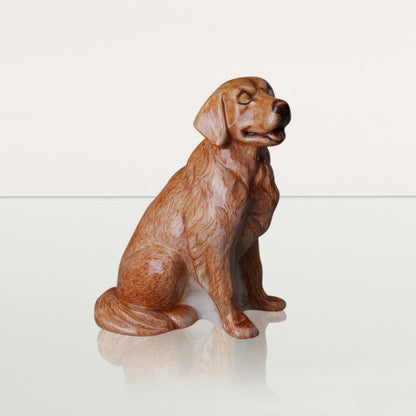 Golden Retriever Pet Urn - Hand Decorated | Ceramic Urn - Pulvis Art Urns