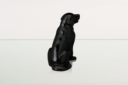 Golden Retriever Pet Urn - Lamp Black | Ceramic Dog Urn - Pulvis Art Urns