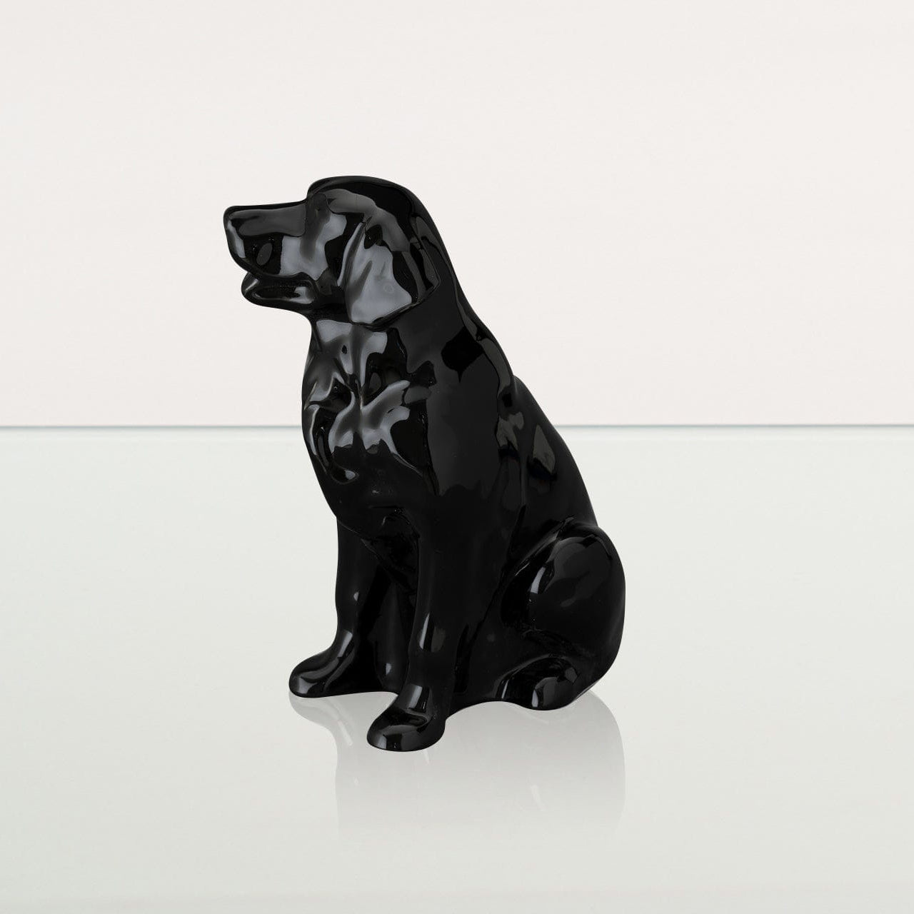 Golden Retriever Pet Urn - Lamp Black | Ceramic Dog Urn - Pulvis Art Urns