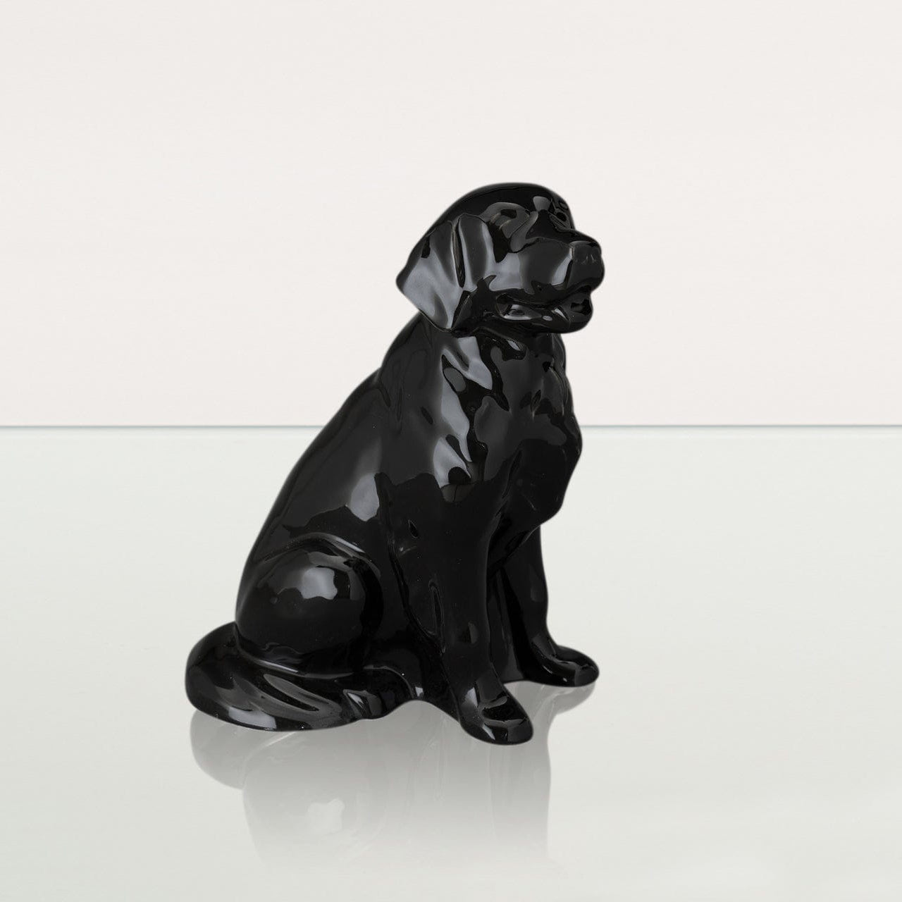 Golden Retriever Pet Urn - Lamp Black | Ceramic Dog Urn - Pulvis Art Urns