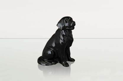 Golden Retriever Pet Urn - Lamp Black | Ceramic Dog Urn - Pulvis Art Urns