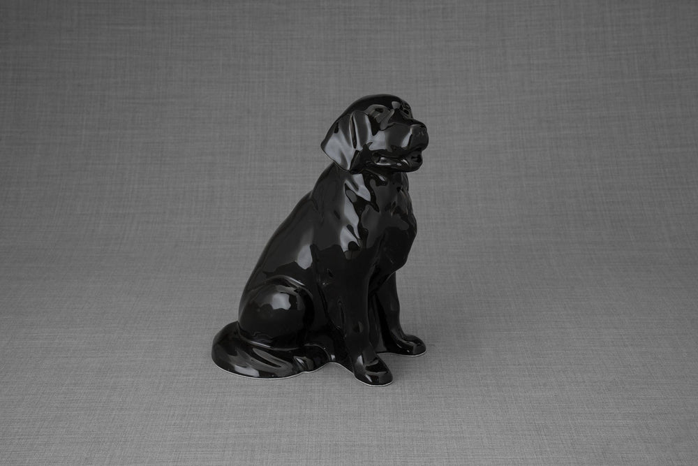 Pulvis Art Urns Pet Urn Golden Retriever Pet Urn - Lamp Black | Ceramic Urn