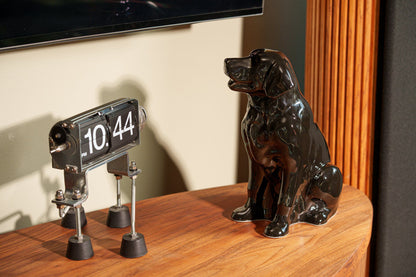 Golden Retriever Pet Urn - Lamp Black | Ceramic Dog Urn - Pulvis Art Urns