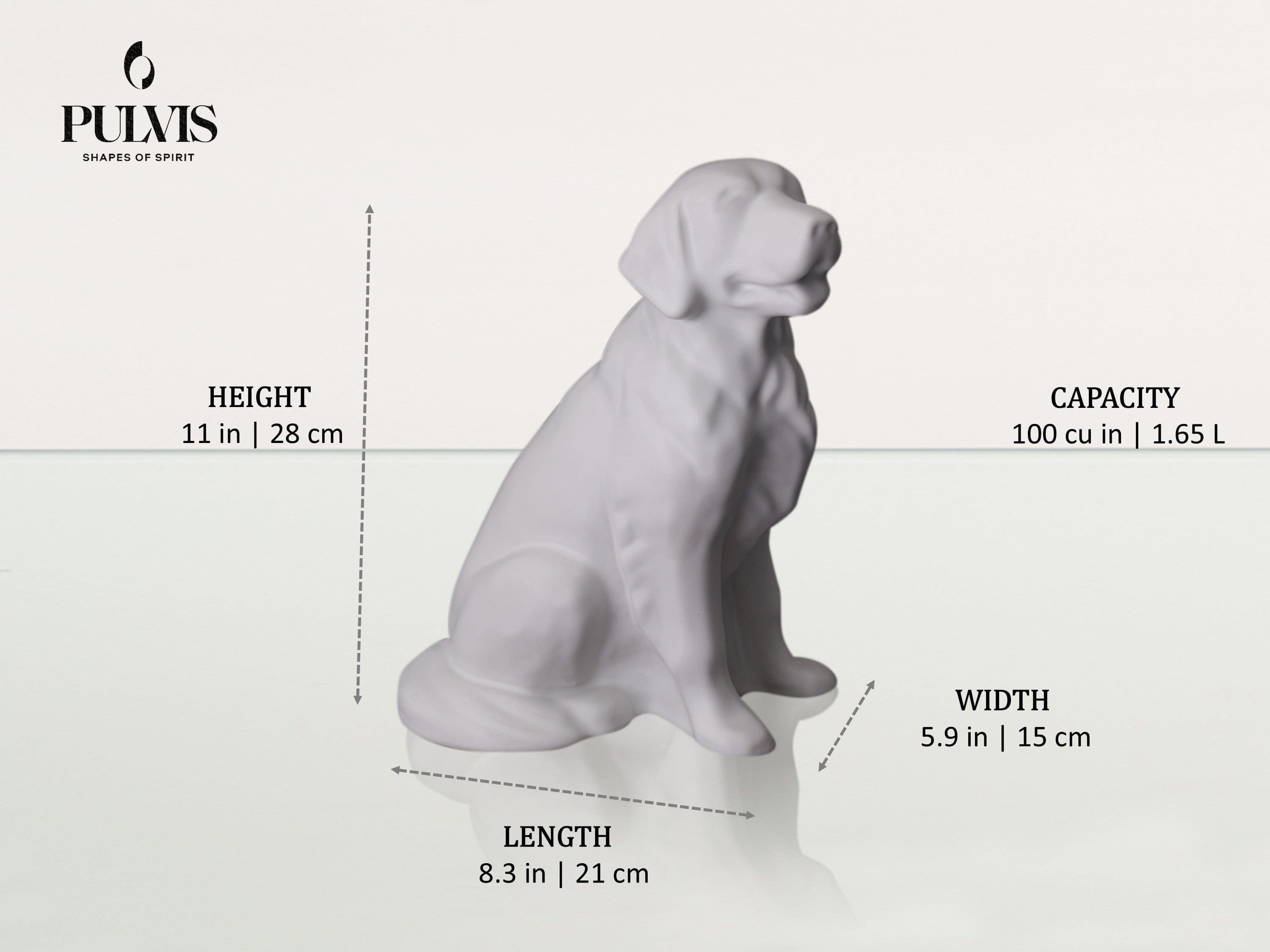 Pulvis Art Urns Pet Urn Golden Retriever Pet Urn -  Ceramic Dog Urn