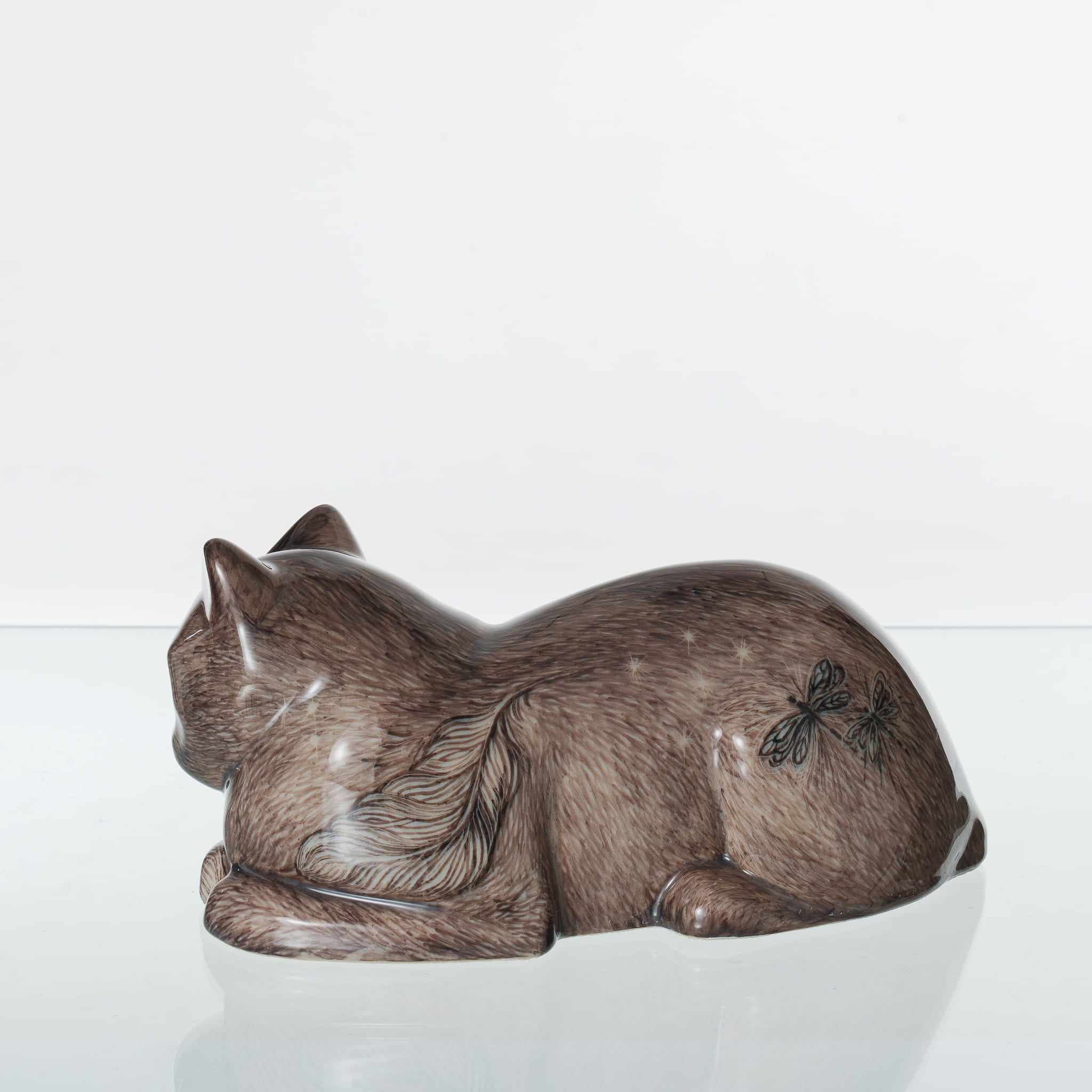 Pulvis Art Urns Pet Urn Hand Decorated Cat Urn for Ashes " Dream Catcher" - Ceramic | Handmade Pet Urn