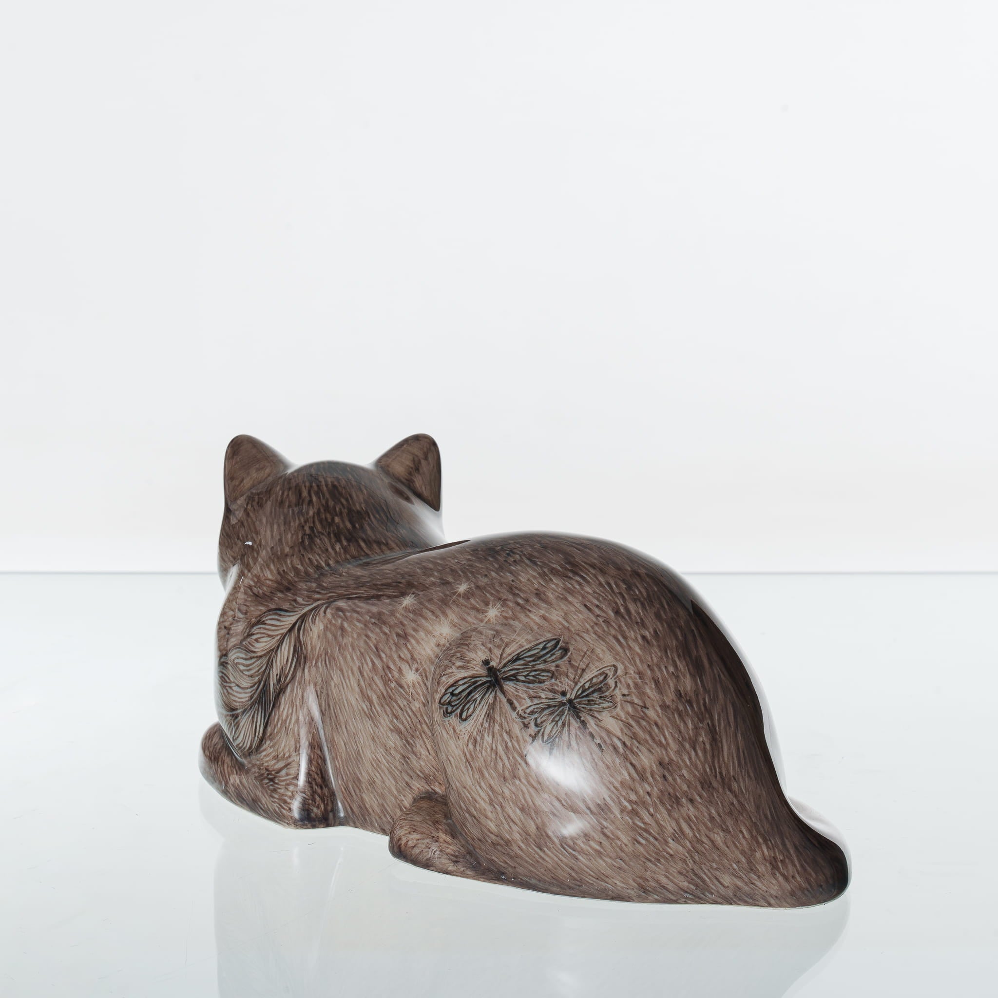 Pulvis Art Urns Pet Urn Hand Decorated Cat Urn for Ashes " Dream Catcher" - Ceramic | Handmade Pet Urn